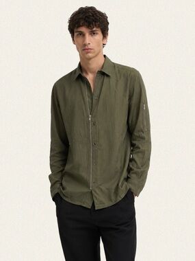 The Kooples Zip Detail Button-Down Shirt